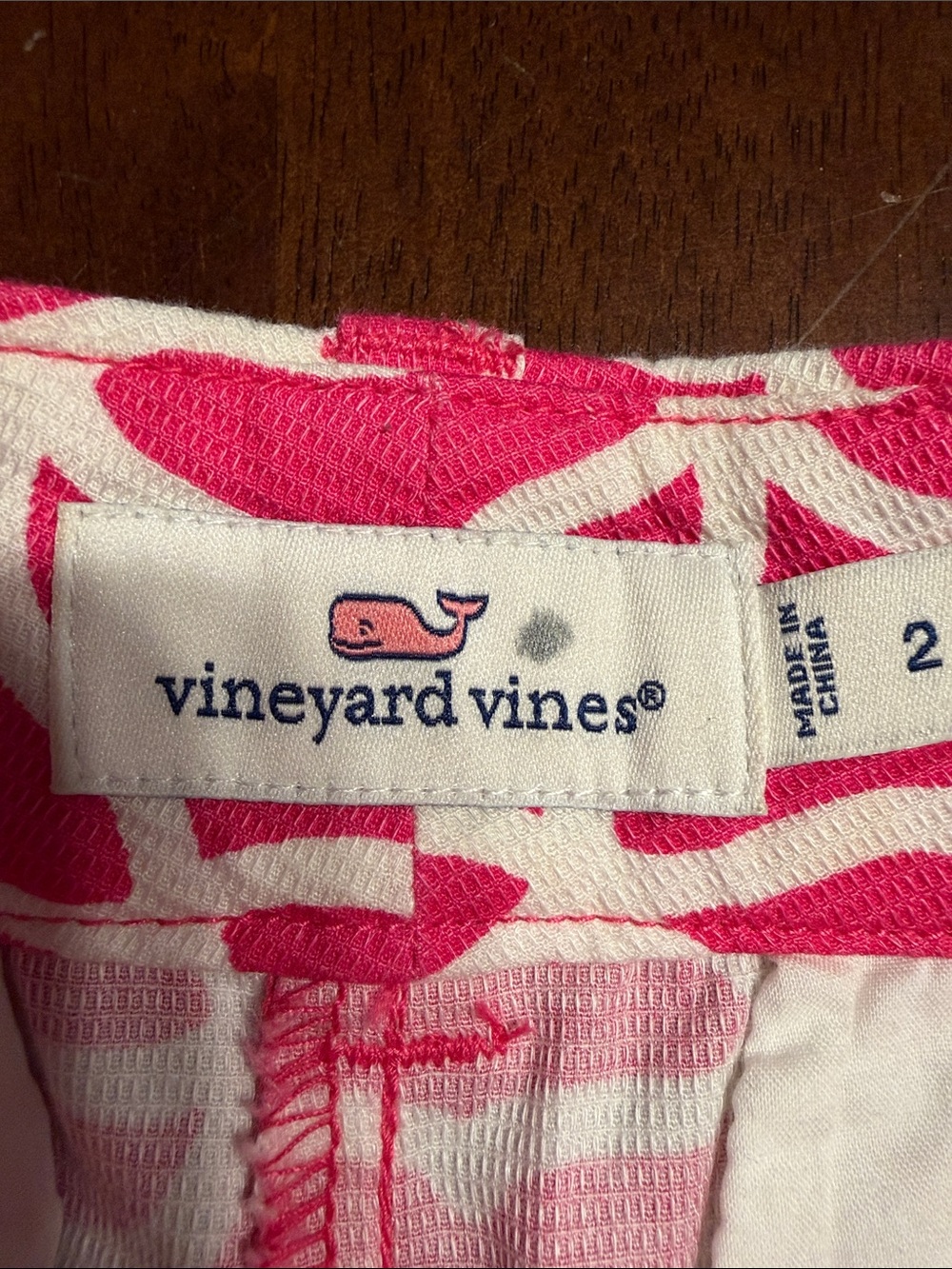 Vineyard Vines Hot Pink & White High-Waist Patterned Shorts - Picture 2 of 6